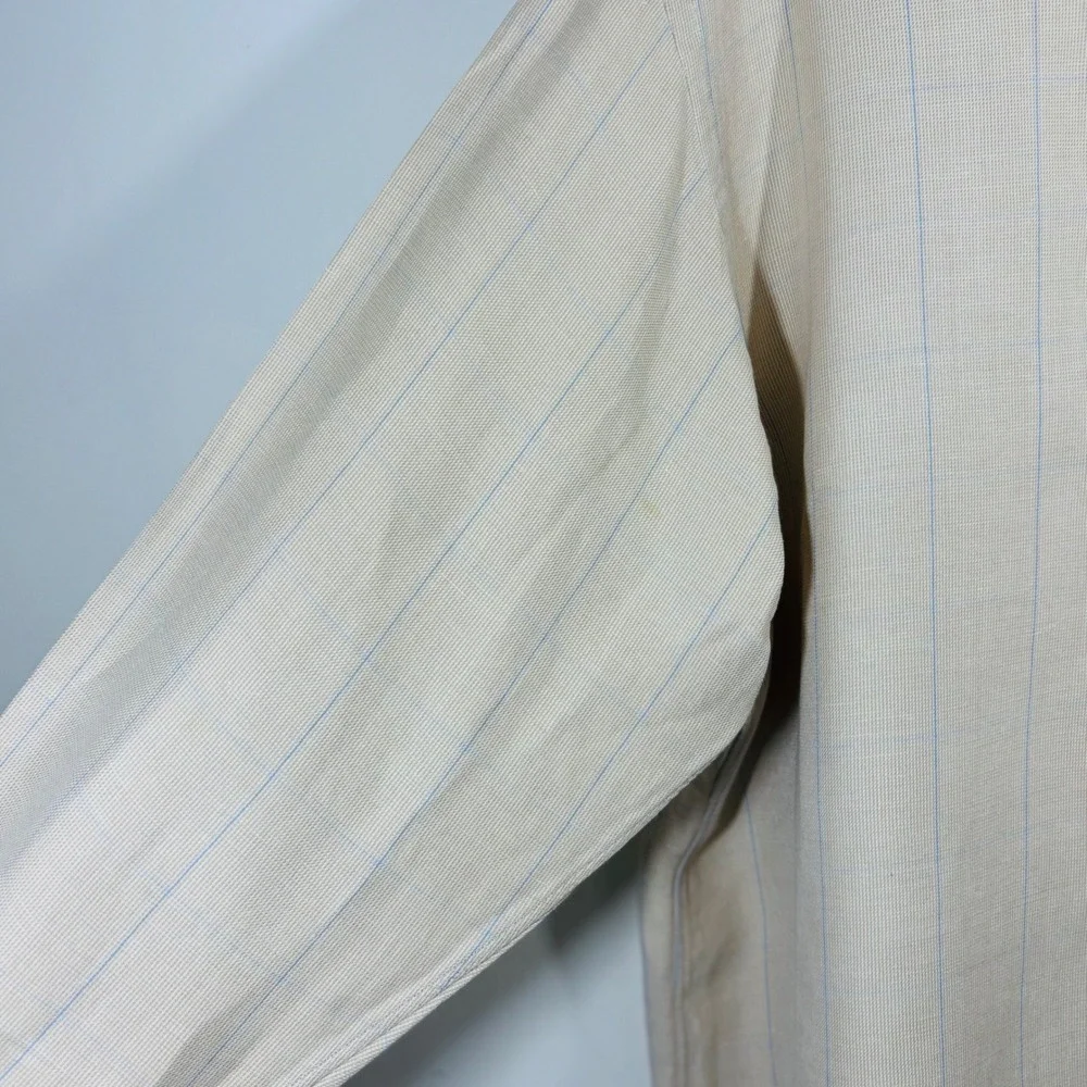 VTG Ralph Lauren Tilden Silk Linen Windowpane Cream Button Down Golf Shirt XL - Picture 6 of 8